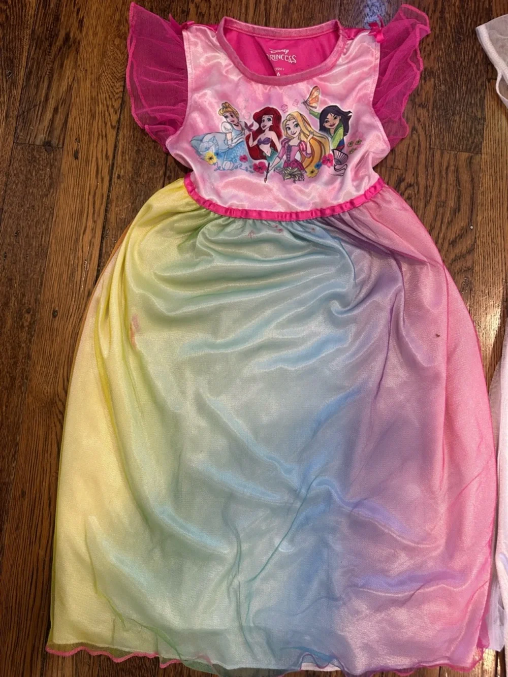 Disney Girls Pajama Nightgowns Set - Pink, Rainbow, White, Purple, Teal - Picture 4 of 9